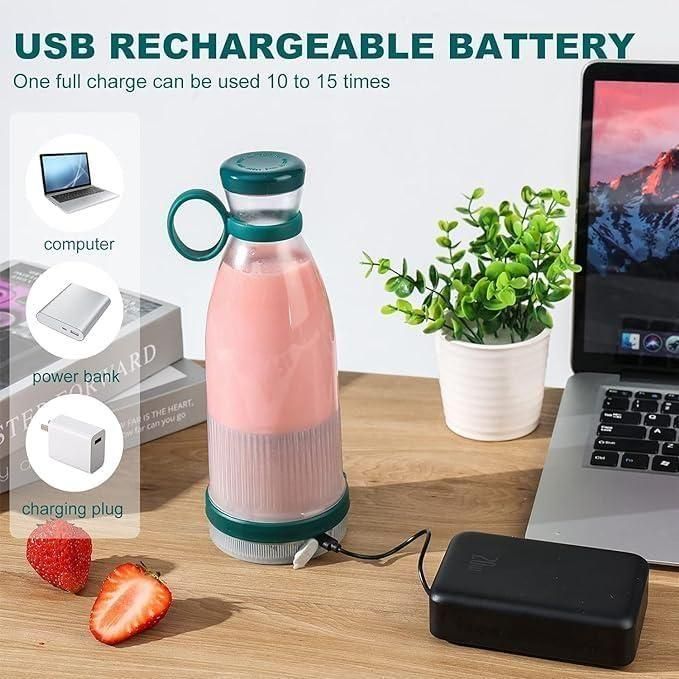 Portable Mini Juice Blender | USB Rechargeable Travel Juicer for Smoothies & Shakes