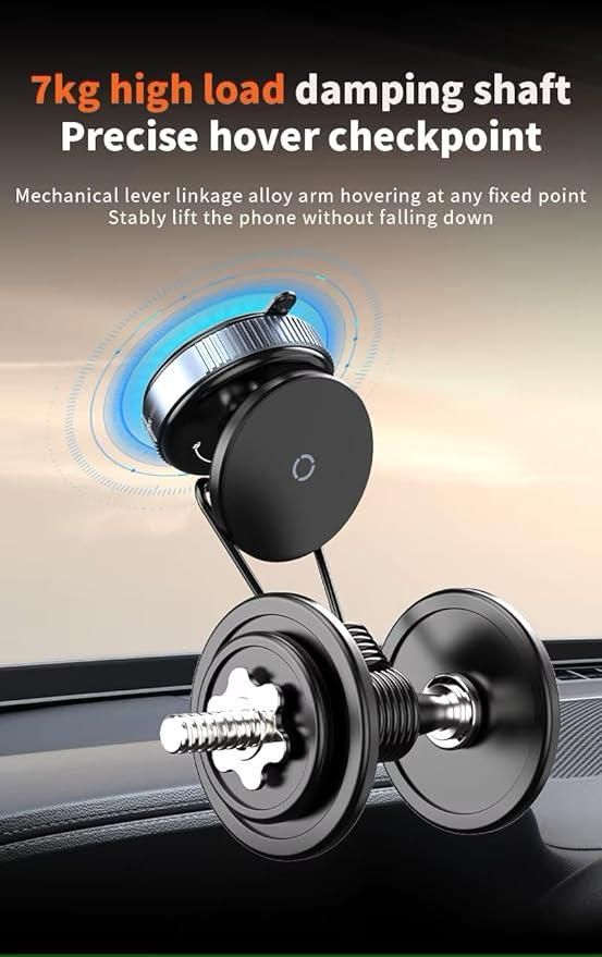 Magnetic Suction Phone Holder – 360° Rotating Mobile Stand for Car, Office & Home Use