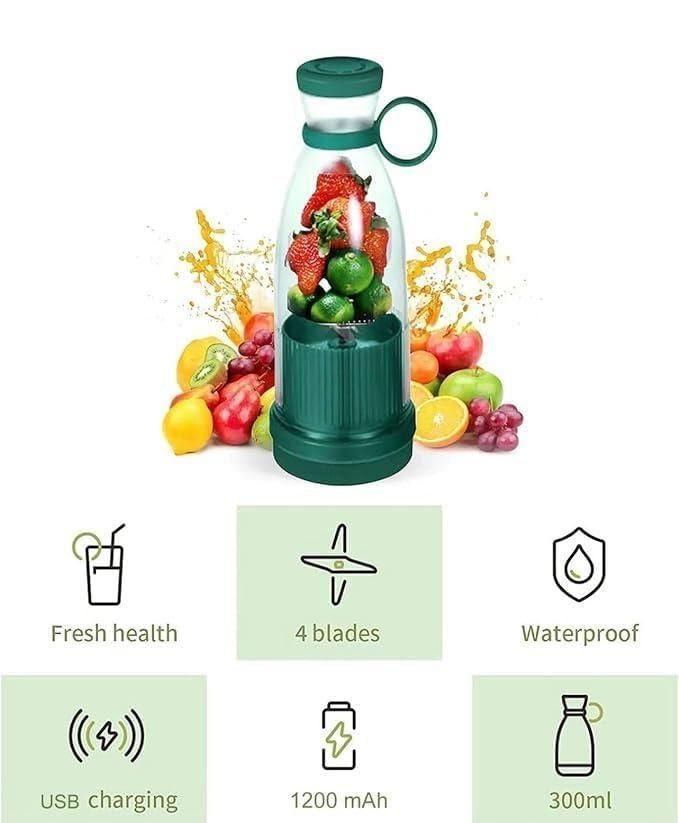 Portable Mini Juice Blender | USB Rechargeable Travel Juicer for Smoothies & Shakes
