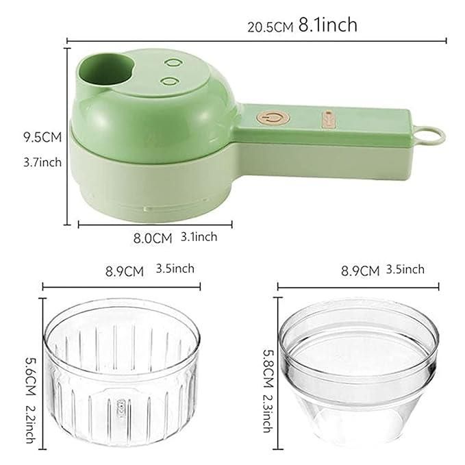 4 in 1 Portable Electric Vegetable Cutter Set – Wireless Food Chopper & Slicer for Kitchen
