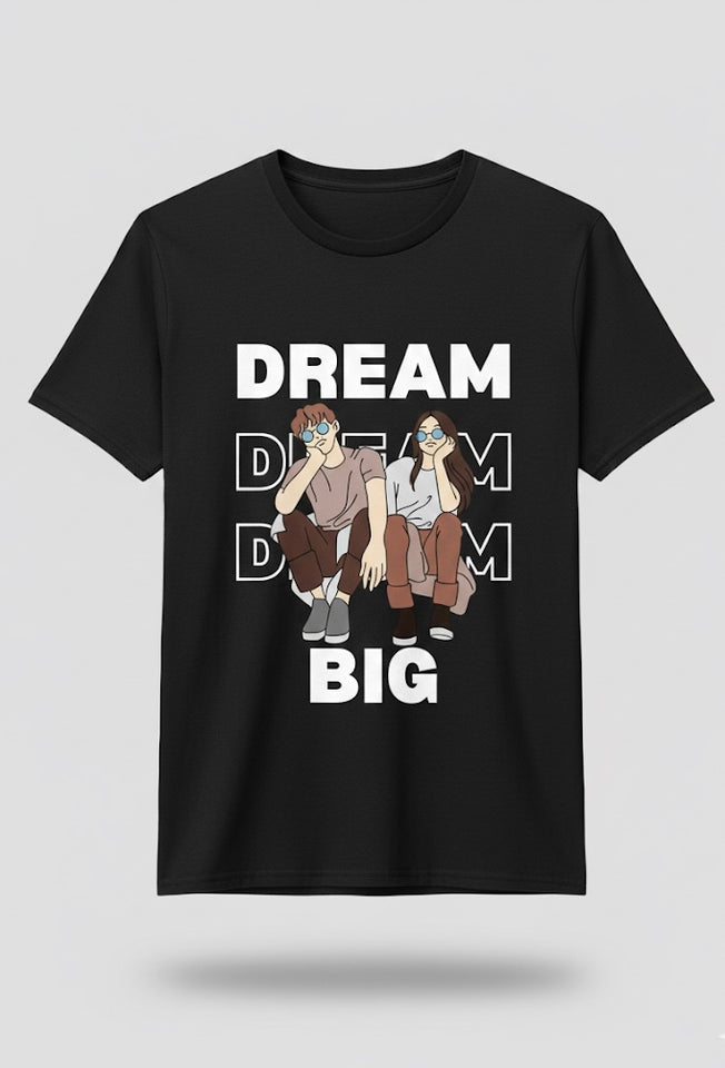 Dream Big Black Quote T-Shirt | Half Sleeve Trendy Tee for You | TheUnboxify.com