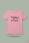 Happy Vibes Pink T-Shirt | Light Baby Pink Half-Sleeve Quote Tee | TheUnboxify.com